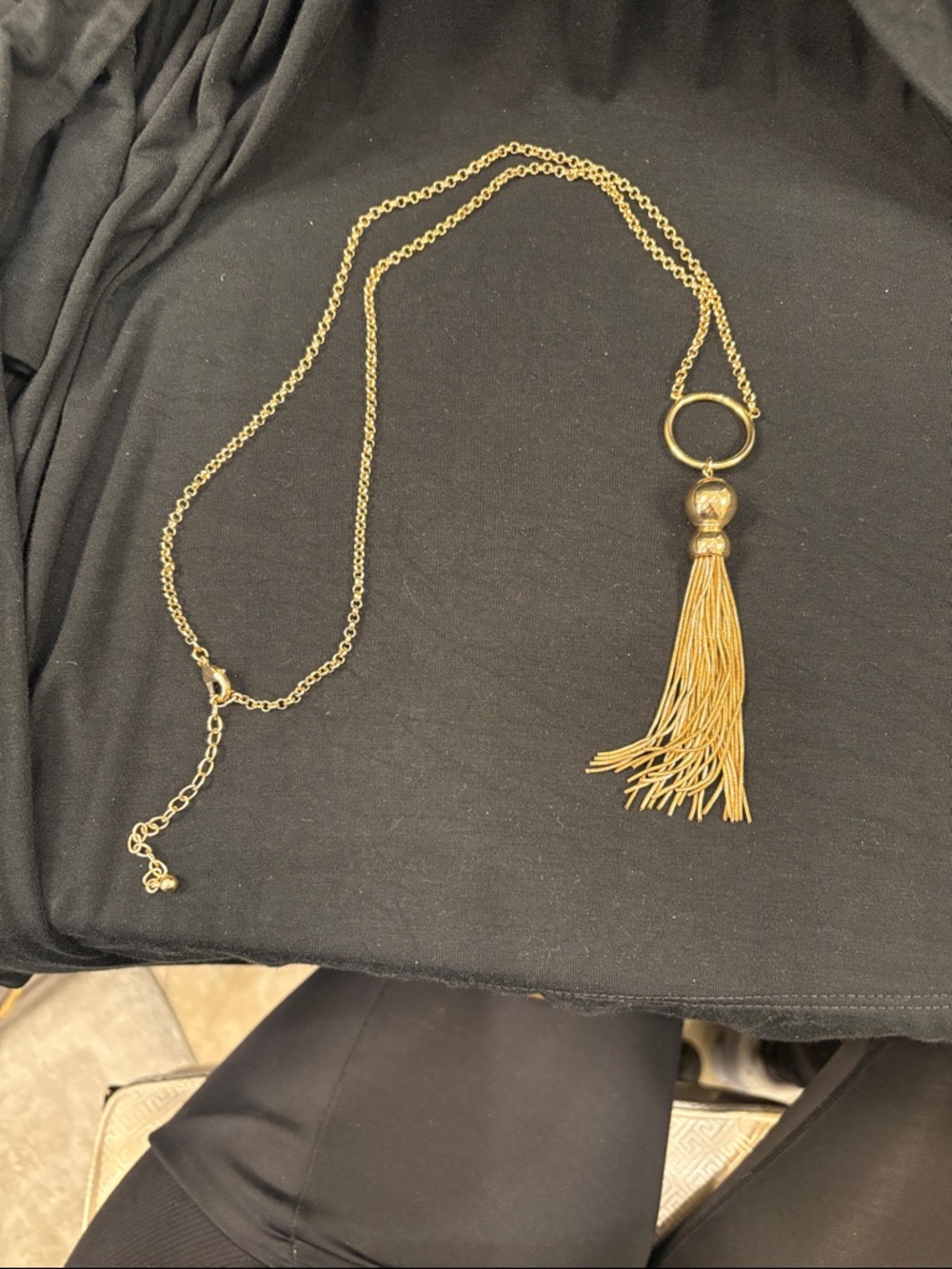 Gold Tassel Pendant Necklace - Women Jewelry